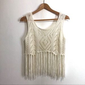 Haute Society Made W/Love Fringe Boho Top